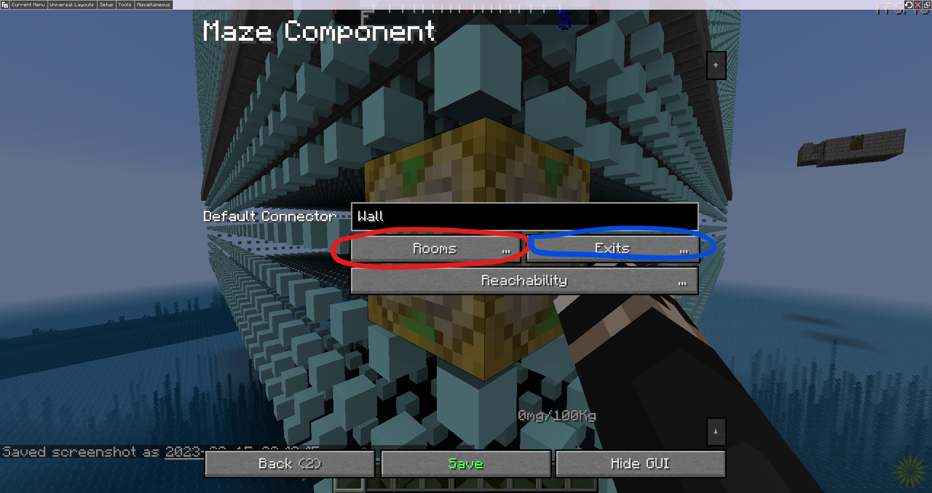 Maze edit window