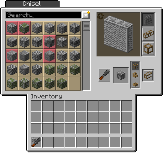 Chiseling screen