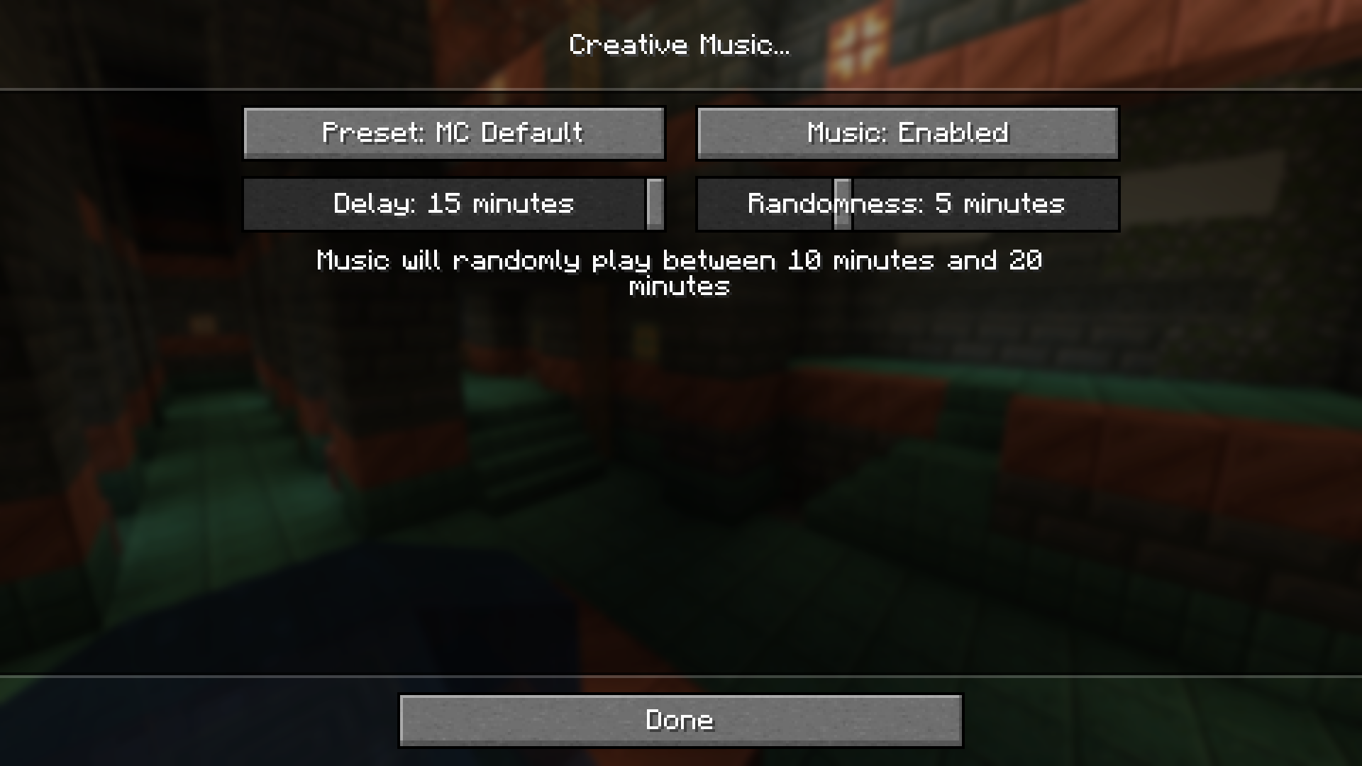 Delay configuration