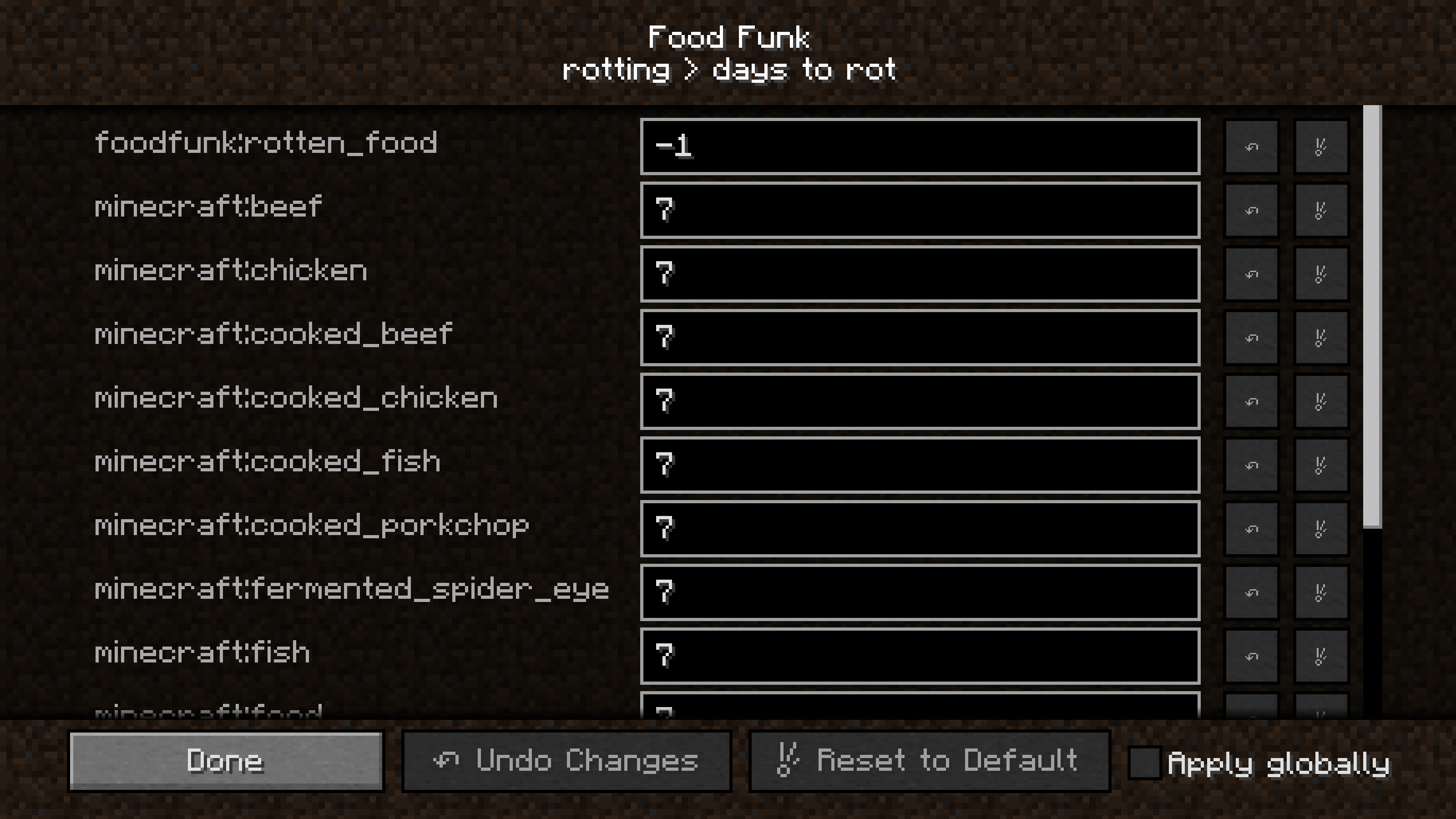 Days to rot config