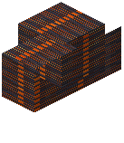 Lava polished blackstone brick wall