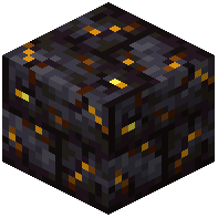 Cracked Polished Gilded Blackstone Bricks