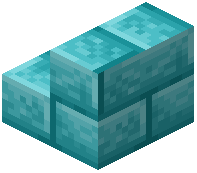 Cyan Stone Brick Stair