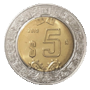 5 Mexican Pesos