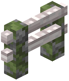 Mossy Cobblestone Pale Oak Fence