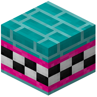 Cyan Facade Bricks Tiled Pink