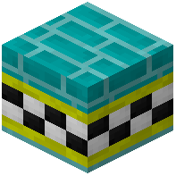 Cyan Facade Bricks Tiled Yellow
