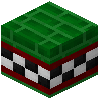 Green Facade Bricks Tiled Red