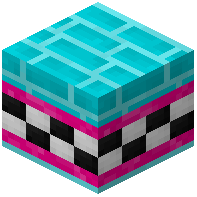 Light Blue Facade Bricks Tiled Pink