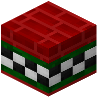 Red Facade Bricks Tiled Green