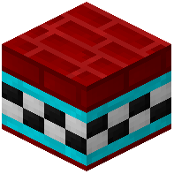 Red Facade Bricks Tiled Light Blue