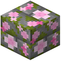 Pink Petals Mossy Stone Brick