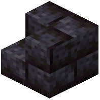 Polished blackstone brick inner stairs