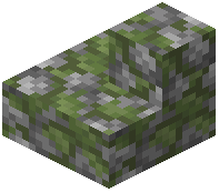Mossy cobblestone outer stairs