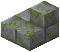 Mossy stone brick outer stairs
