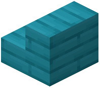 Cyan Painted Planks Stairs