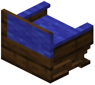 Dark Oak Blue Padded Back Bench