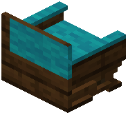 Dark Oak Cyan Padded Back Bench