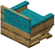 Oak Cyan Padded Back Bench