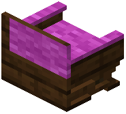 Dark Oak Magenta Padded Back Bench