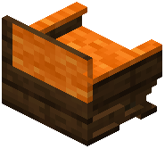 Dark Oak Orange Padded Back Bench