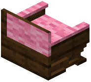 Dark Oak Pink Padded Back Bench
