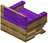 Oak Purple Padded Back Bench