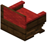 Dark Oak Red Padded Back Bench