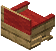 Oak Red Padded Back Bench