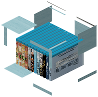Bookcase lili cyan