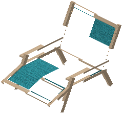 Garden deckchair katy cyan