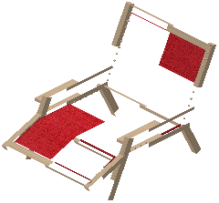 Garden deckchair katy red