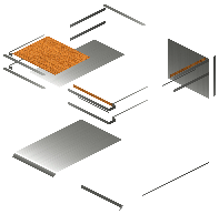 Modular table kiko orange