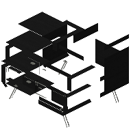 Tv rack katy black