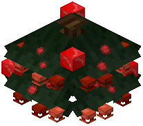 Red Decorated Christmas Tree Middle