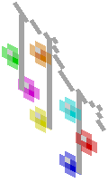 Icicle Multicolored Lights (Diagonal Left)