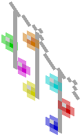 Icicle Multicolored Lights (Diagonal Right)