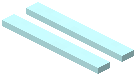 Cyan Double Strip Wall Light Tube