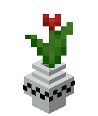 White clay vase with red tulip