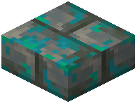 Warped-Mossy Tuff Brick Slab