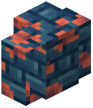 Mossy Blue Nether Brick Wall