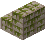 Mossy Yellow Brick Stairs (Stack Bond)