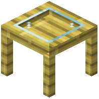 Bamboo Plank Glass Table