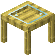 Bamboo Wood Glass Table