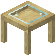 Birch Wood Glass Table