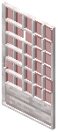 Pale Oak Red Grid Sliding Door