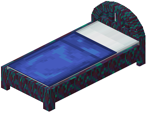 Warped Blue Wood Bed