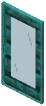 Warped Cyan Glass Sliding Door