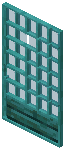 Warped Cyan Grid Sliding Door
