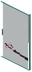 Warped Cyan Paper Sliding Door